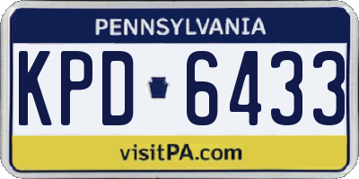 PA license plate KPD6433