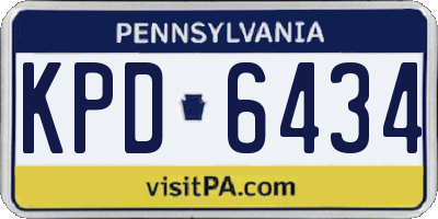 PA license plate KPD6434