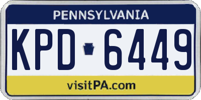 PA license plate KPD6449