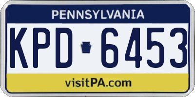 PA license plate KPD6453