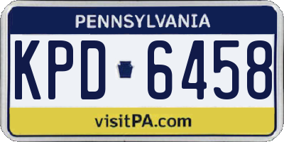 PA license plate KPD6458