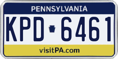 PA license plate KPD6461