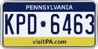 PA license plate KPD6463