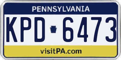 PA license plate KPD6473