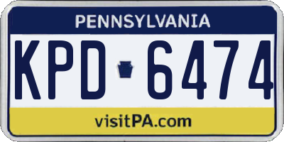 PA license plate KPD6474
