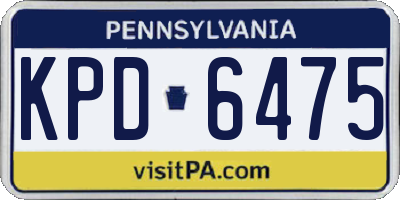 PA license plate KPD6475
