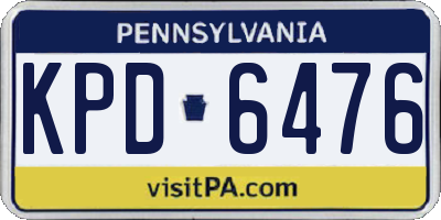 PA license plate KPD6476