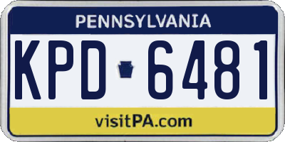 PA license plate KPD6481
