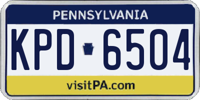PA license plate KPD6504