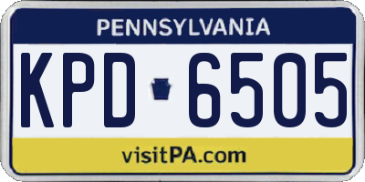 PA license plate KPD6505