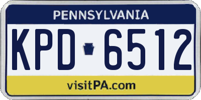 PA license plate KPD6512