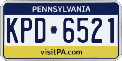 PA license plate KPD6521