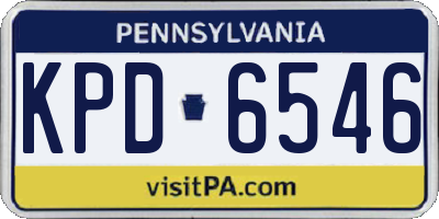 PA license plate KPD6546