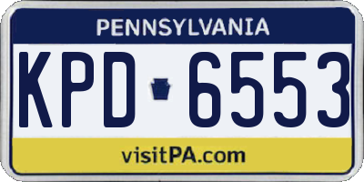 PA license plate KPD6553