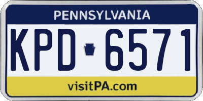PA license plate KPD6571