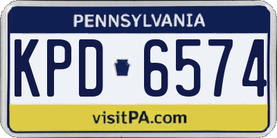 PA license plate KPD6574