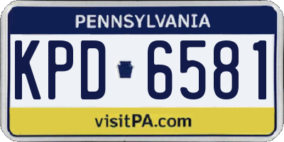 PA license plate KPD6581