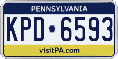 PA license plate KPD6593