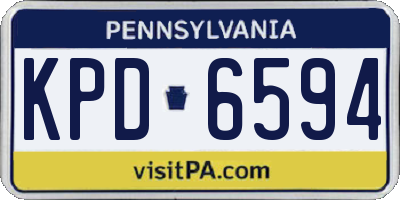 PA license plate KPD6594
