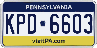 PA license plate KPD6603