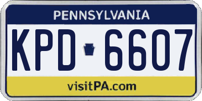 PA license plate KPD6607