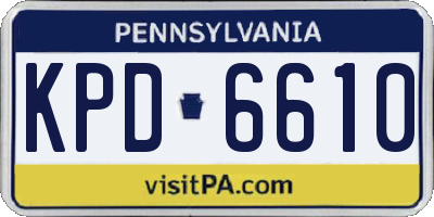PA license plate KPD6610