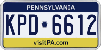 PA license plate KPD6612