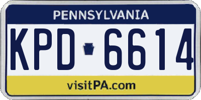 PA license plate KPD6614
