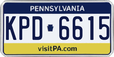 PA license plate KPD6615