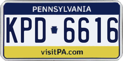 PA license plate KPD6616