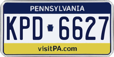 PA license plate KPD6627