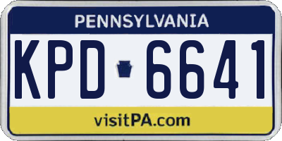PA license plate KPD6641