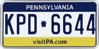 PA license plate KPD6644