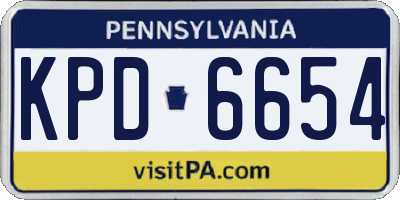 PA license plate KPD6654