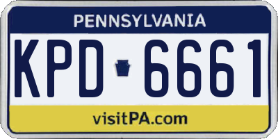 PA license plate KPD6661