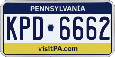PA license plate KPD6662