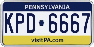 PA license plate KPD6667