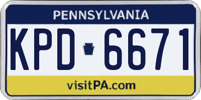 PA license plate KPD6671