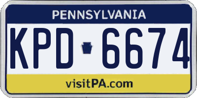 PA license plate KPD6674
