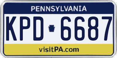 PA license plate KPD6687