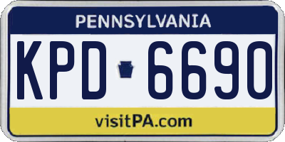 PA license plate KPD6690