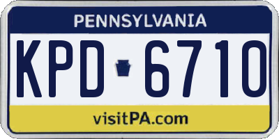 PA license plate KPD6710