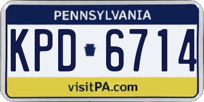 PA license plate KPD6714