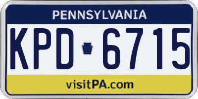 PA license plate KPD6715