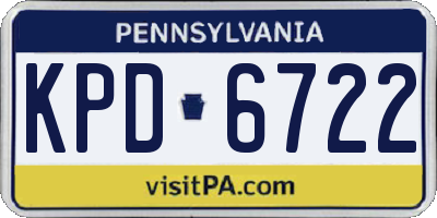 PA license plate KPD6722