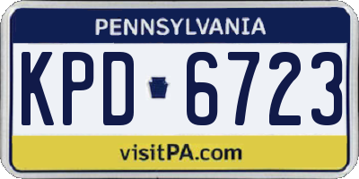PA license plate KPD6723