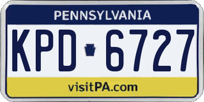 PA license plate KPD6727