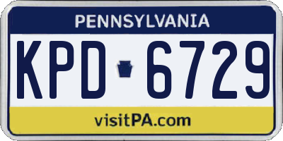 PA license plate KPD6729