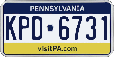 PA license plate KPD6731