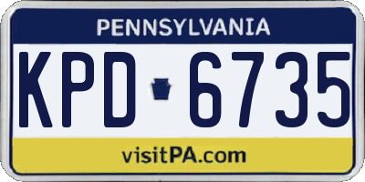 PA license plate KPD6735